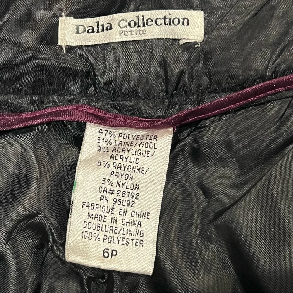 Dahlia wool blend black Heather lined pants  belts loops pockets woman’s 6P - Picture 14 of 15